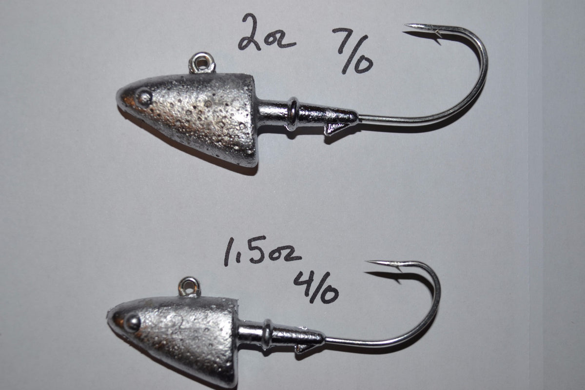 Saltwater-Safe Fishing Jigheads with Eagle Claw Hooks – Multiple Weights & Hook Sizes