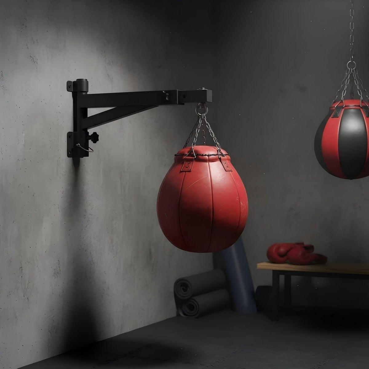 Heavy Duty Wall Mount Punching Bag Bracket with Adjustable & Rotatable Design for Home Gym