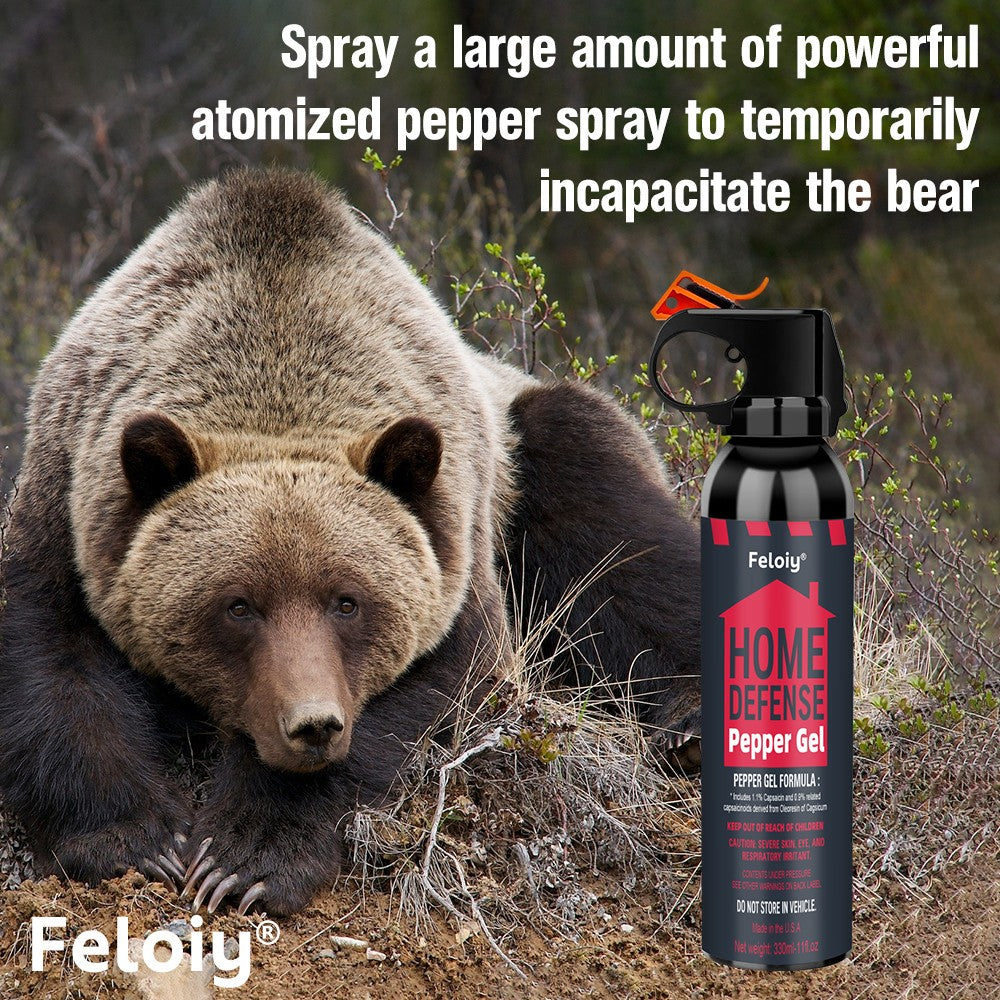 Bear Spray Gel 11oz Personal Defense with 30ft Range and Quick Discharge