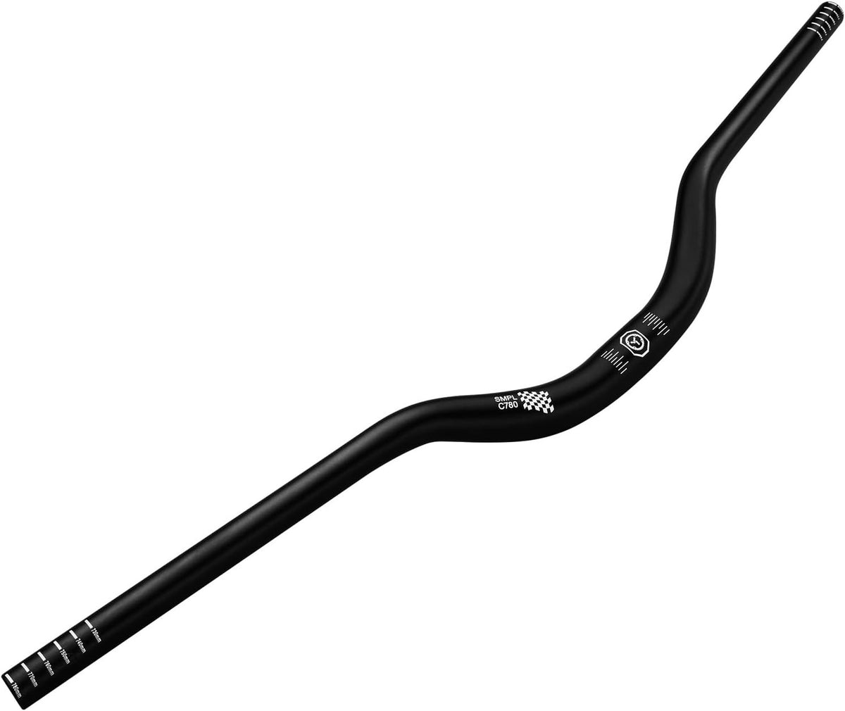 Mountain Bike Handlebar 31.8mm Diameter 50mm Rise 720mm Wide Aluminum