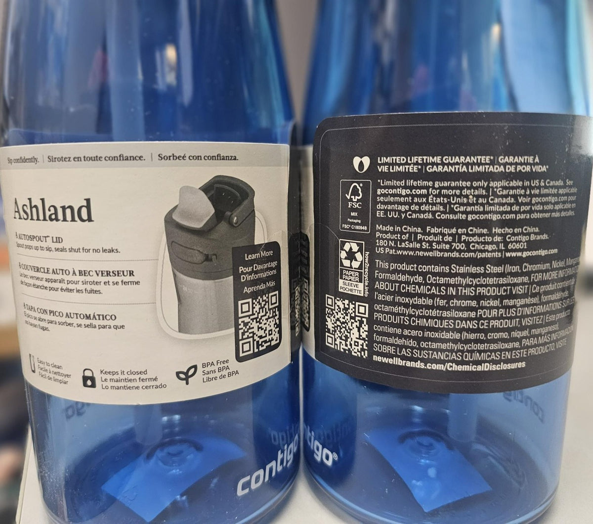 Set of 4 32 oz Tritan Water Bottles with Auto Spout Lid - Ashland 2.0