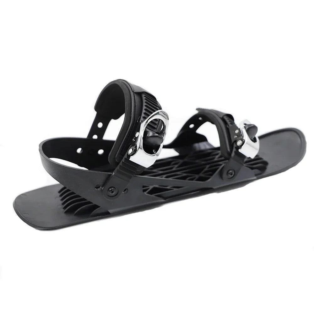 Snowboard Binding Buckles and Leather Ankle Straps - Black