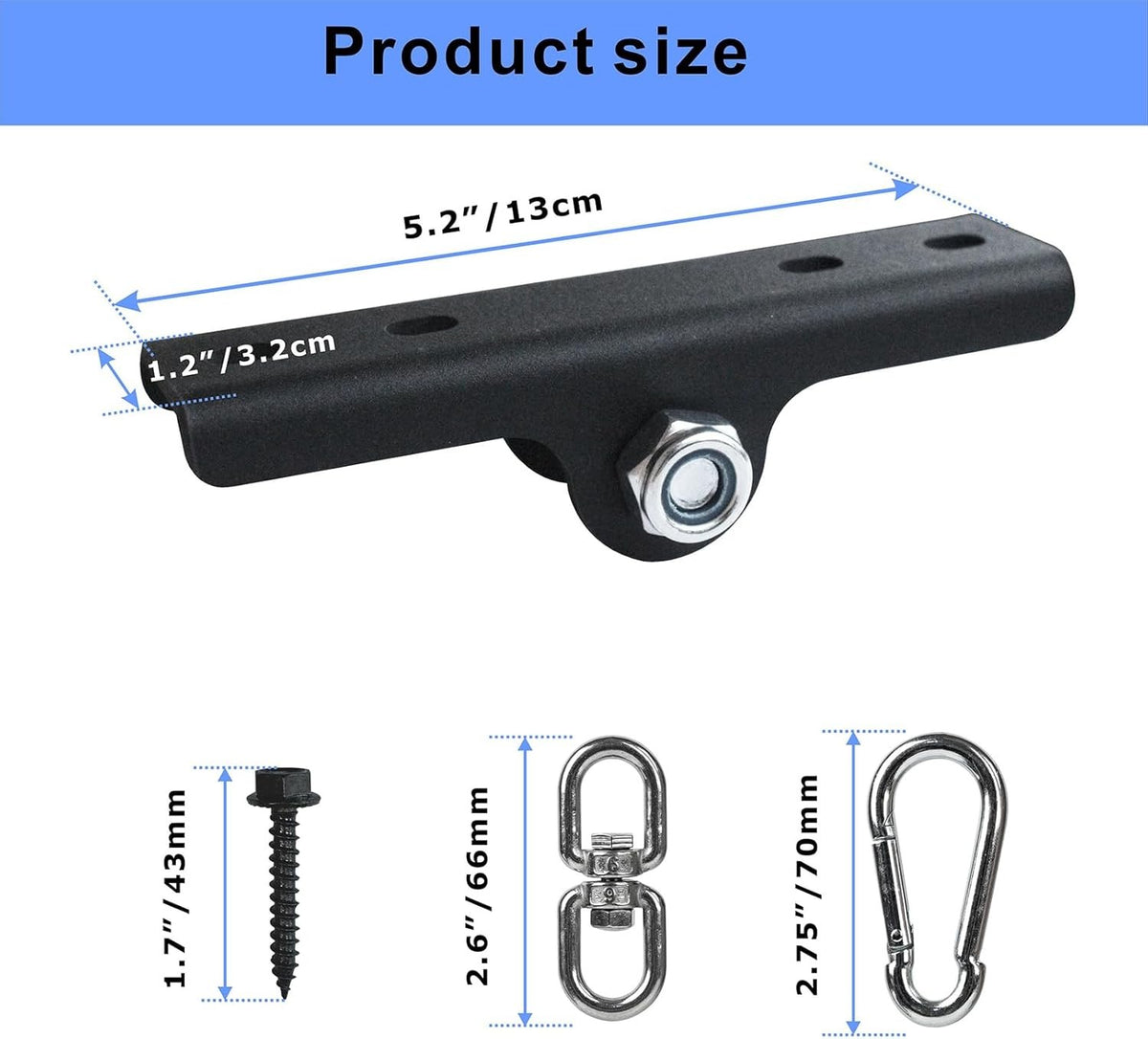 Heavy Bag Ceiling Mount Hanger for Boxing & Martial Arts - Matte Black