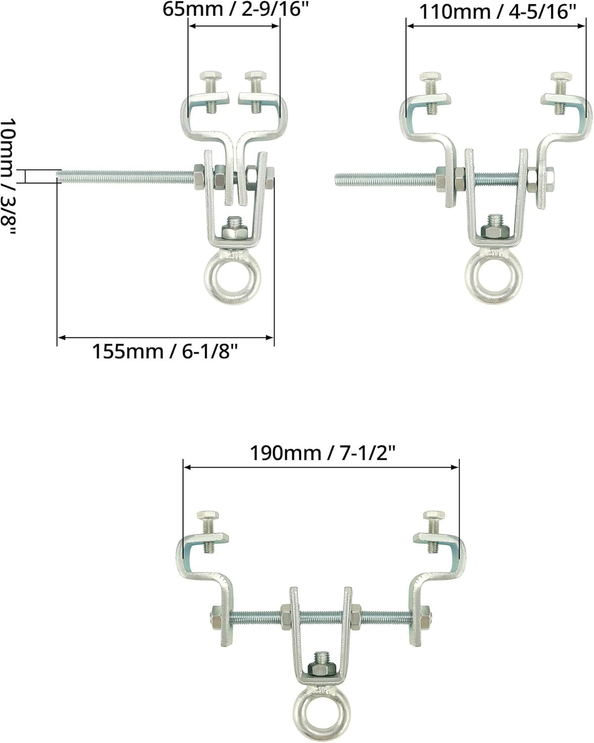 Heavy Duty Adjustable I Beam Hanger Clamp for Punch Bags - 2 Pack
