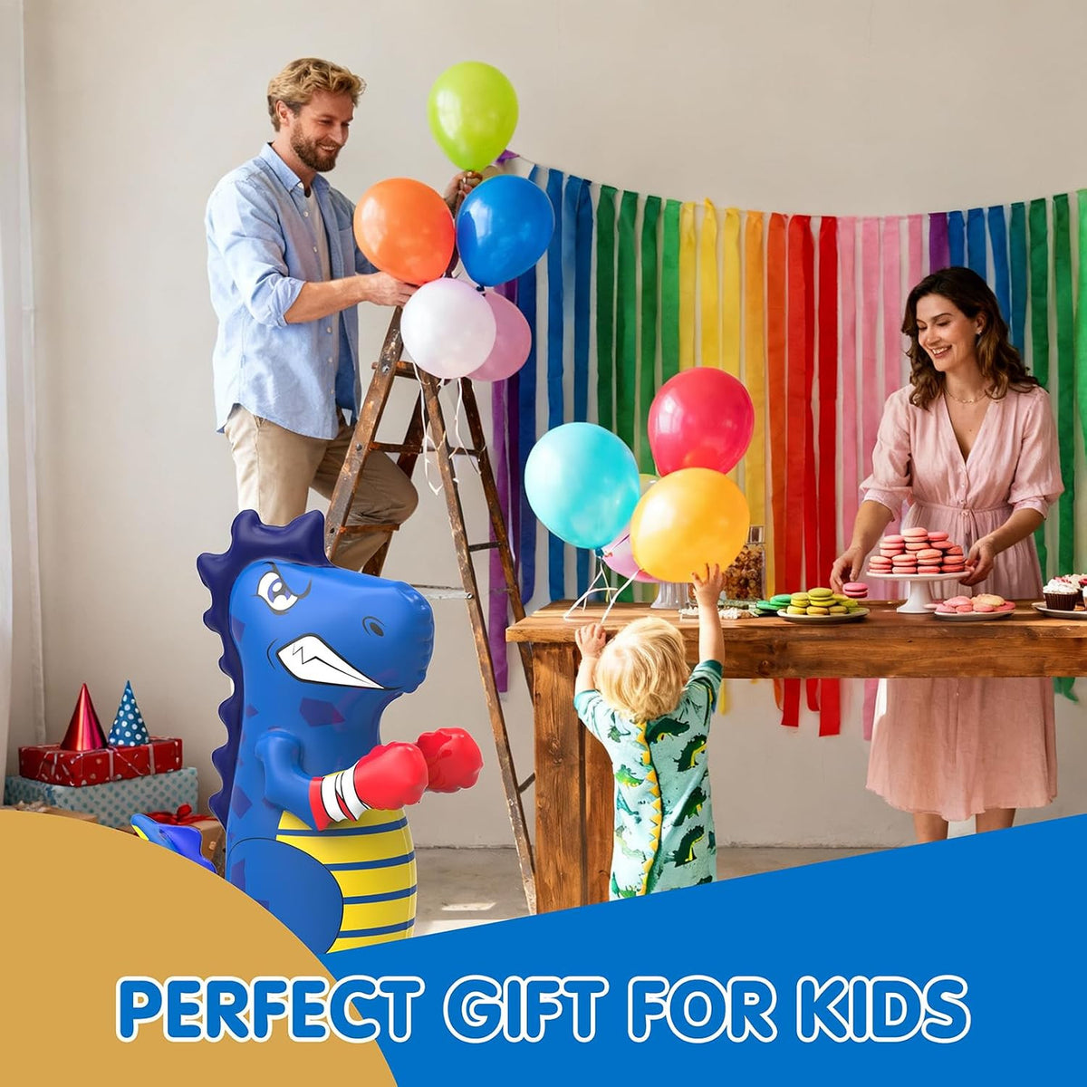 Kids Inflatable Punching Bag - Unicorn & Dinosaur Bop Bag Toys for Active Play