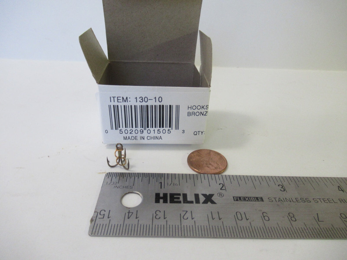 Treble Fishing Hooks - Bronze Spring Bait Hooks for Fish Tackle, Multiple Sizes & Quantities
