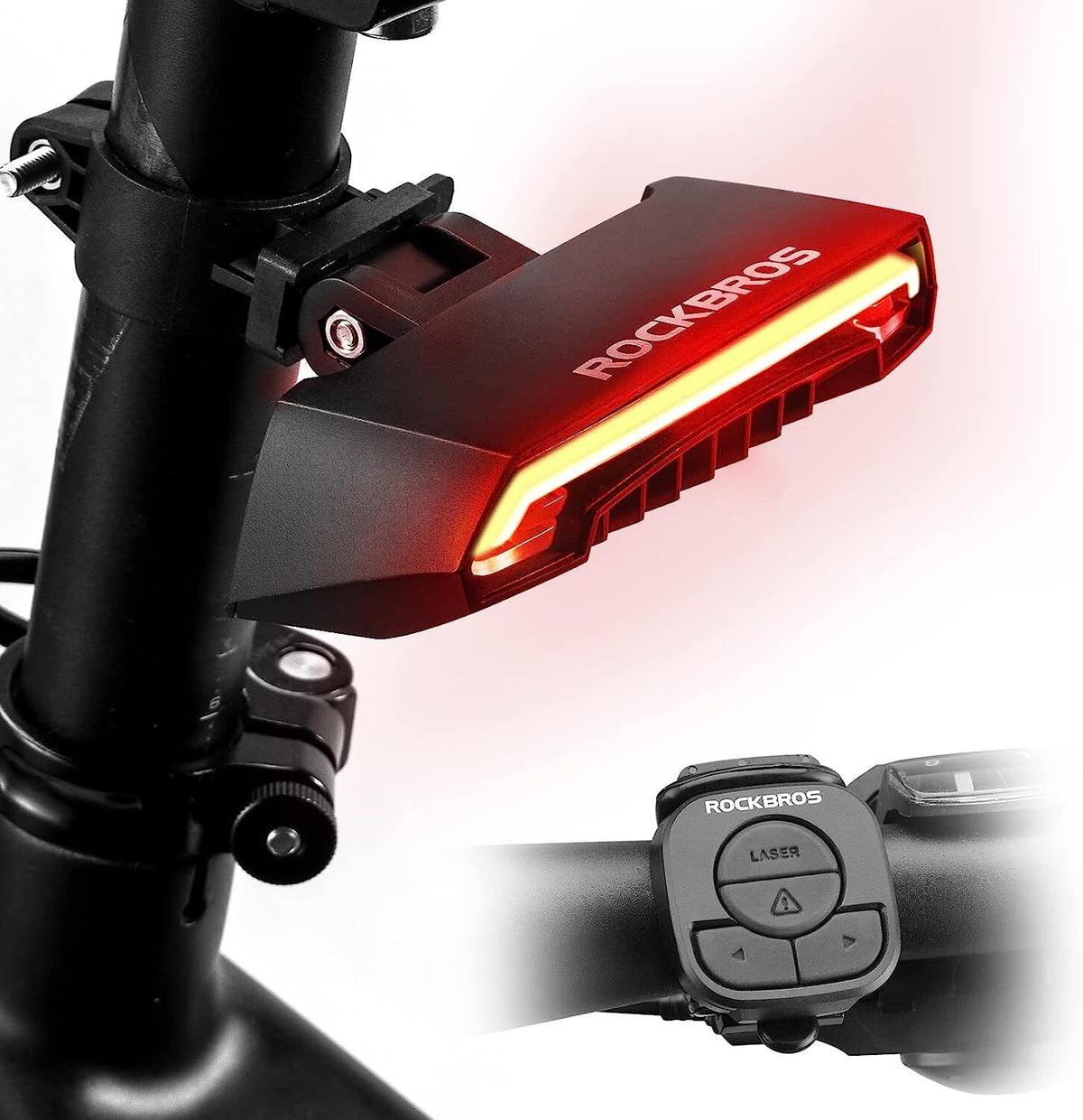 Bike Tail Light with Remote Control Waterproof Safety Signal