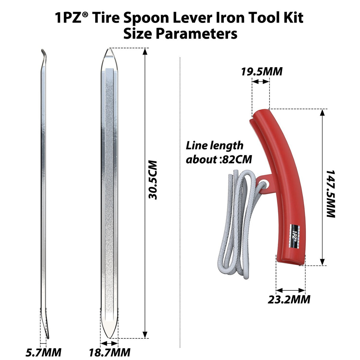 Heavy Duty Iron Tire Levers Kit for Car and Bicycle Tire Changing