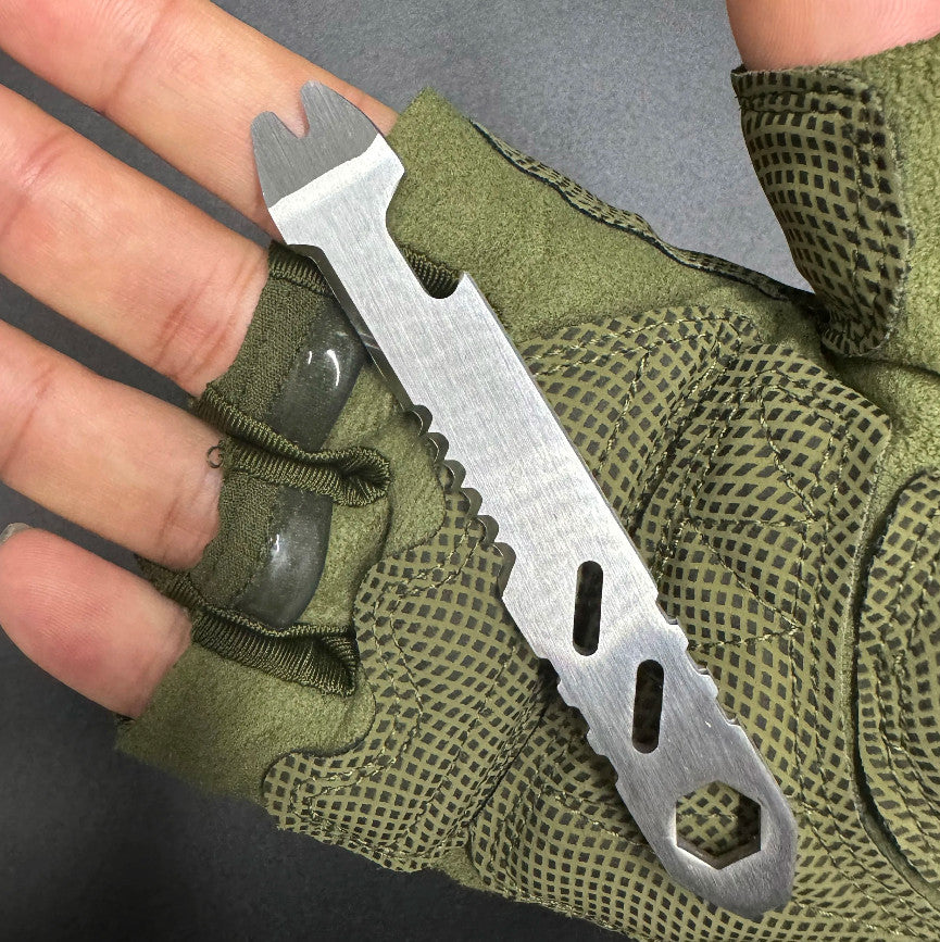 Mini Stainless Steel Multi-Function EDC Crowbar with Bottle Opener & Wrench