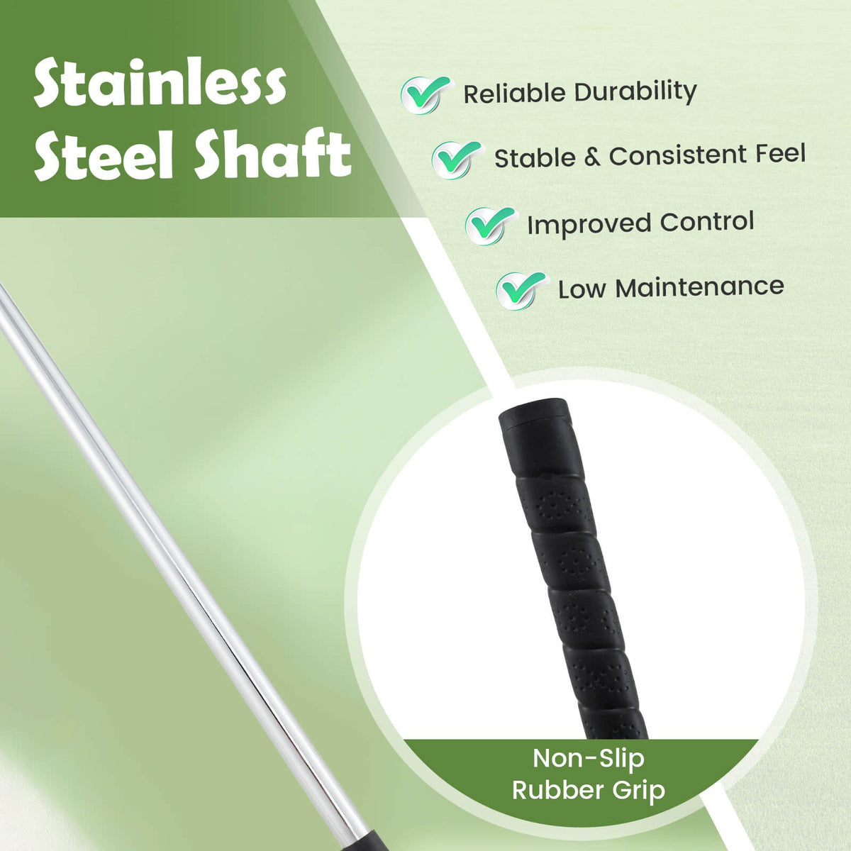 Junior Golf Putter for Kids 27 Inch Mallet Style with Stainless Steel Shaft & Headcover