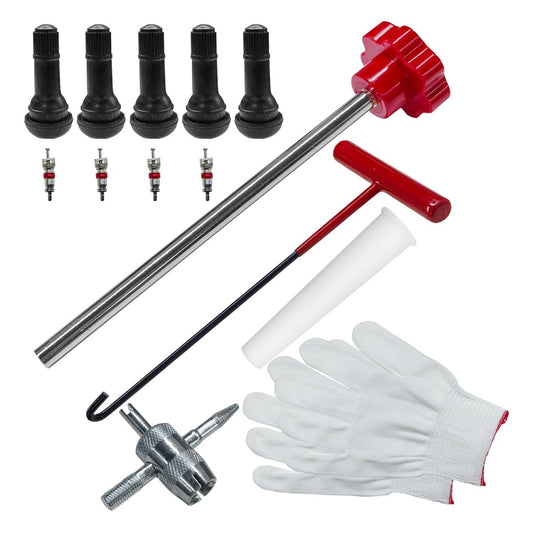 Car Tire Valve Stem Replacement Tool Kit - Quick Change Valve Core, Red