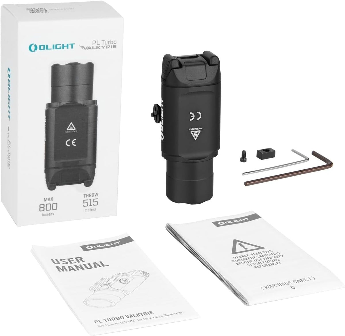 Tactical Rail-Mounted LED Flashlight with Spotlight and Floodlight - 800 Lumens