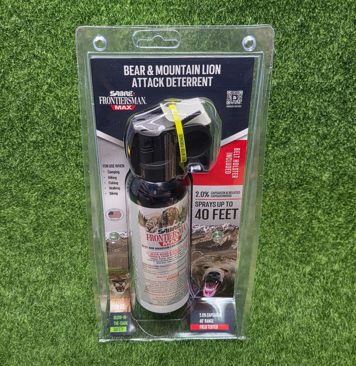 Bear & Mountain Lion Spray - 40 Ft Range with Holster, 7.9 oz