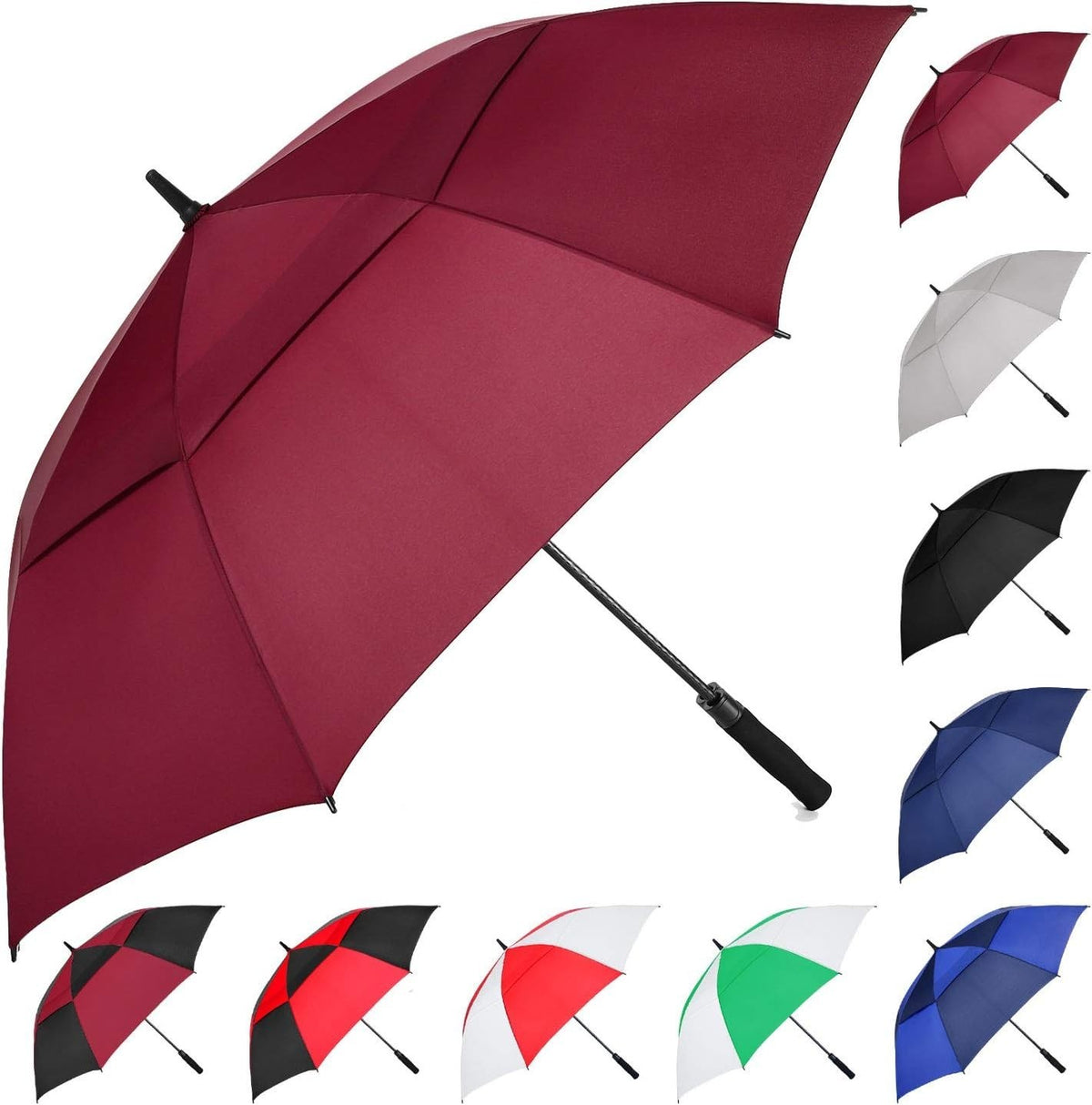 72-Inch Windproof Waterproof Golf Umbrella - Auto Open, Large Shade