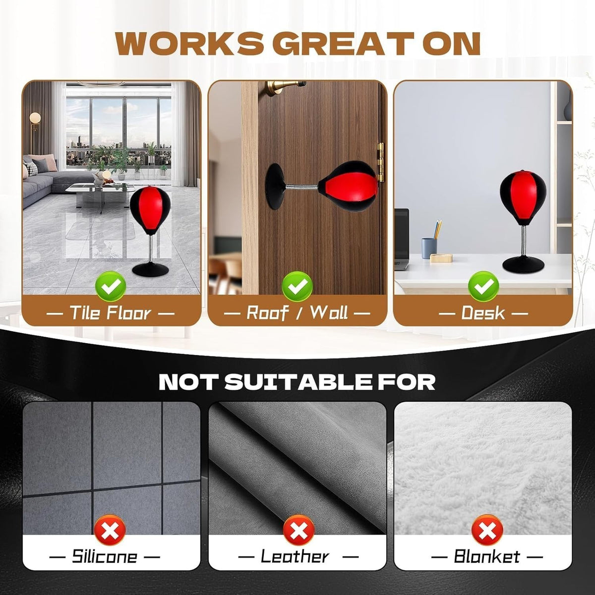 Desktop Punching Ball Stress Relief Toy with Suction Cup Base for Office & Home