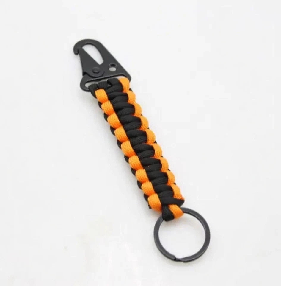 Tactical Paracord Keychain with HK Clip - Rugged EDC Key Fob and Lanyard