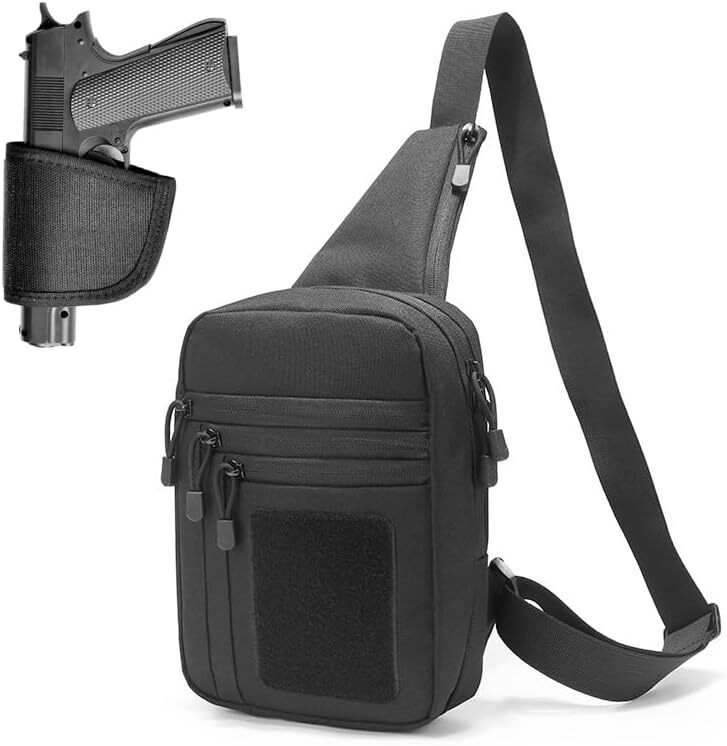 Tactical Sling Bag for Concealed Carry Crossbody Pistol Chest Pack