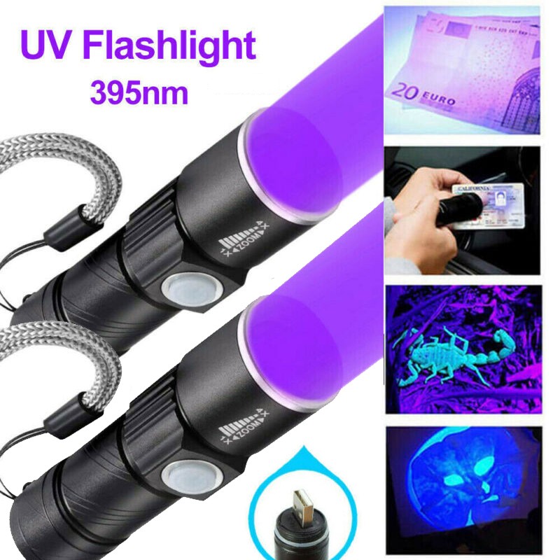 UV Flashlight Torch for Pet Stain Detection Rechargeable UV Light
