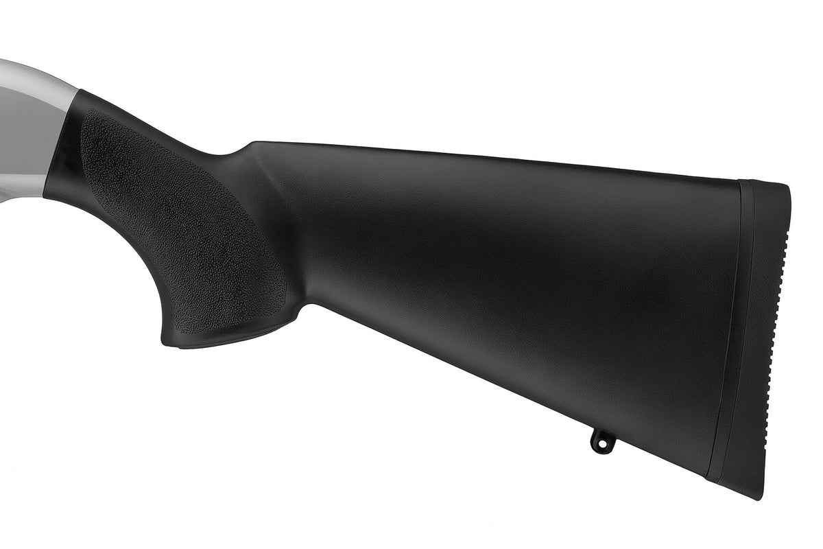 Hogue Overmolded Shotgun Stock for Mossberg 500/590, 12/16/20 Gauge, Black, 12 Inch Length of Pull