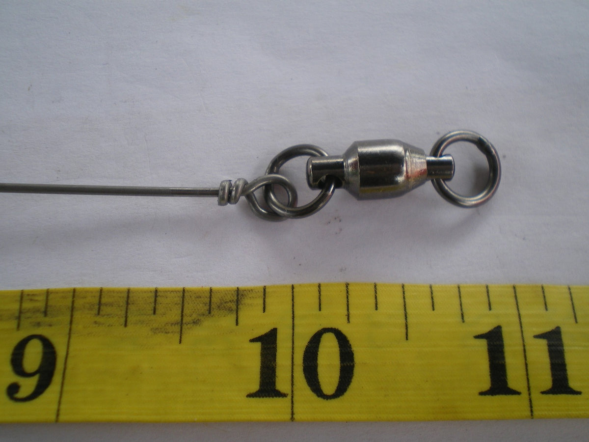 Stainless Steel Fishing Leader Wire Set - 8, 10, 12 Inch, 100 Lb Test, Swivel & Hook Snaps - 15 Pieces