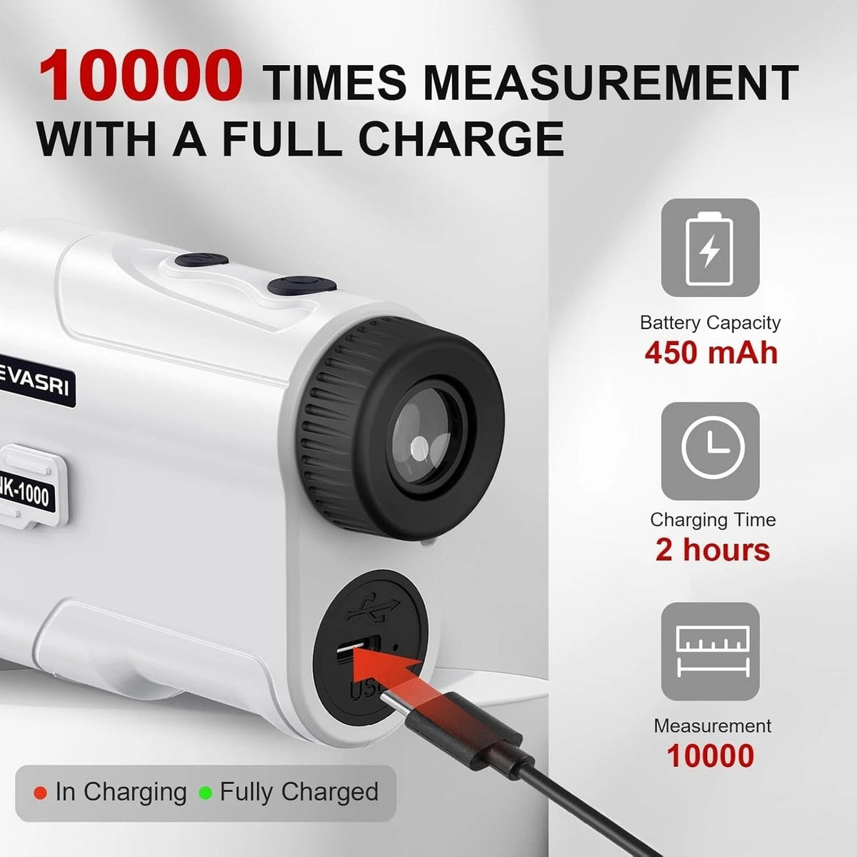 Golf Rangefinder 1000 Yards with Slope, Vibration, Rechargeable Battery