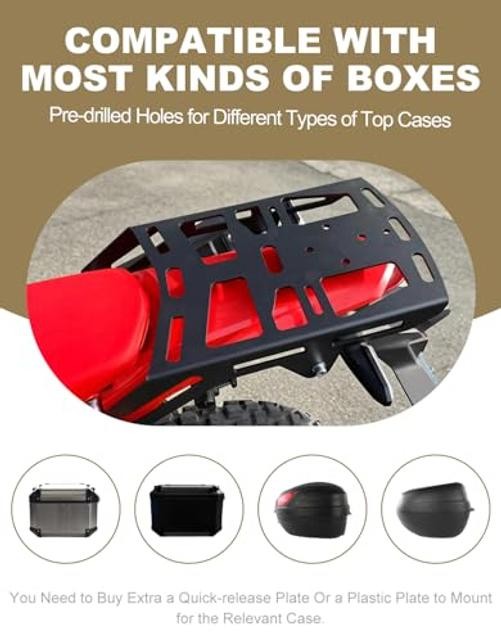 Motorcycle Rear Rack for CRF300L Rally CRF 300L ABS 2021-2025 Aluminum Cargo Rack
