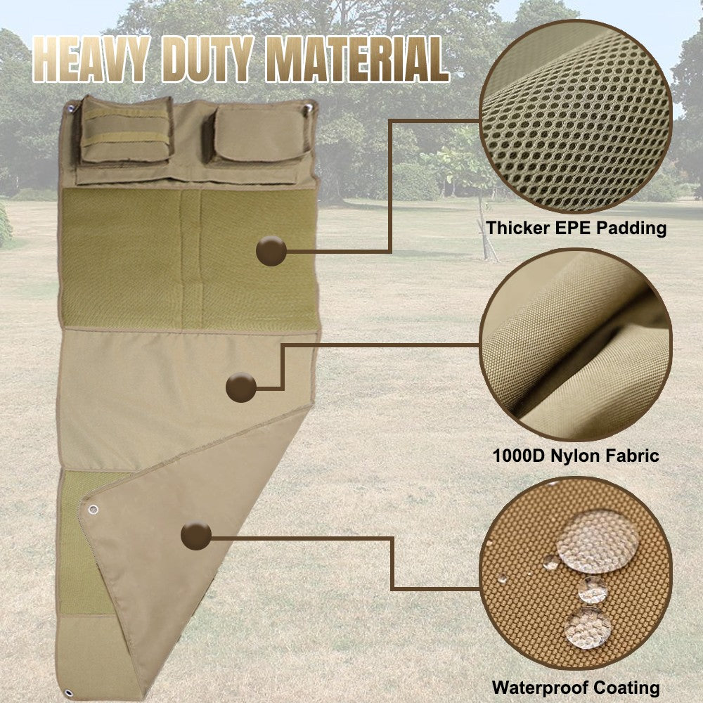 Heavy Duty Shooting Mat with Padded Roll for Range, Hunting & Military Use