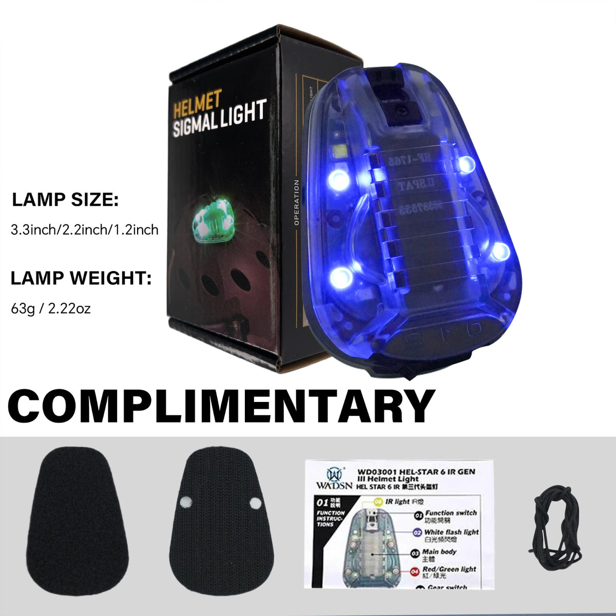 Tactical Helmet Signal Light with IR and Flashing Modes for Military Outdoor Use