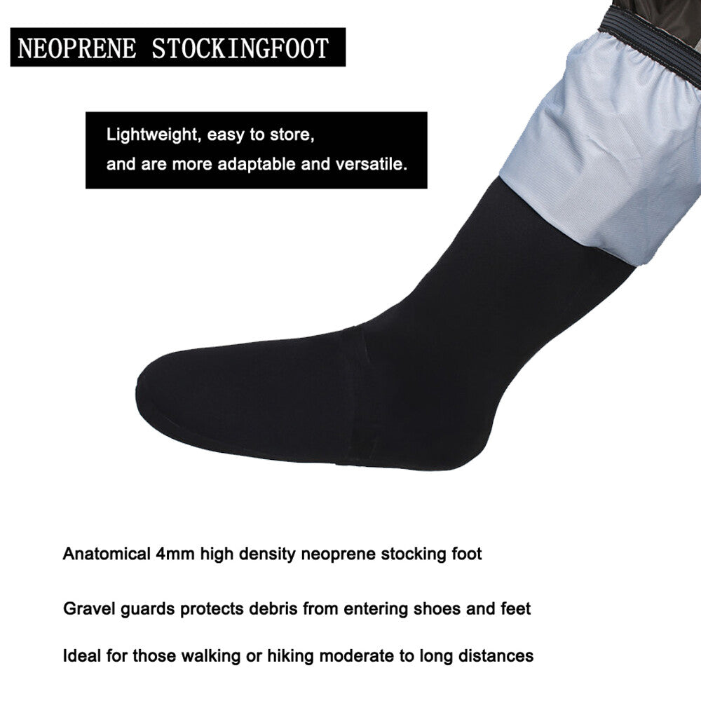 Fly Fishing Chest Waders Waterproof Breathable Stocking Foot Waders for Outdoors