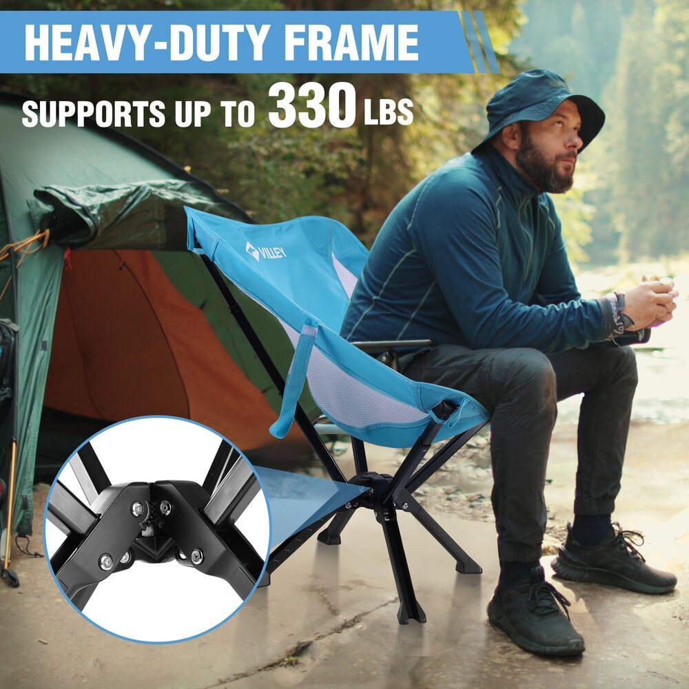 Portable Folding Camping Chair Lightweight Outdoor Seat for Beach Hiking 2-Pack