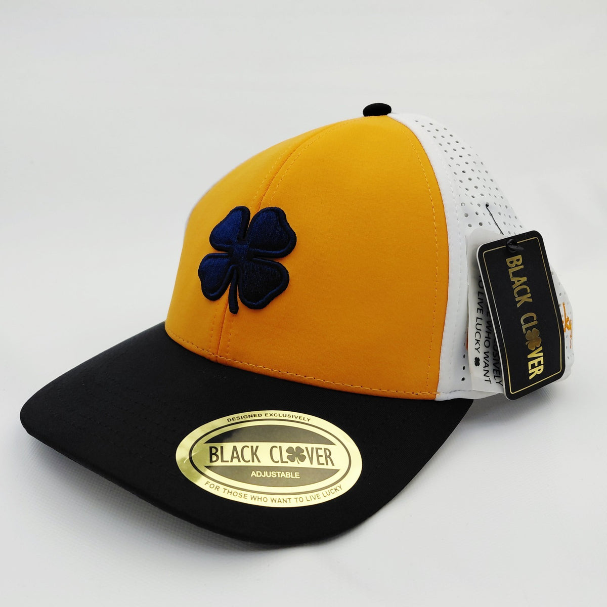 Black Clover Lucky Snapback Cap - Perforated Golf Hat for Men & Women