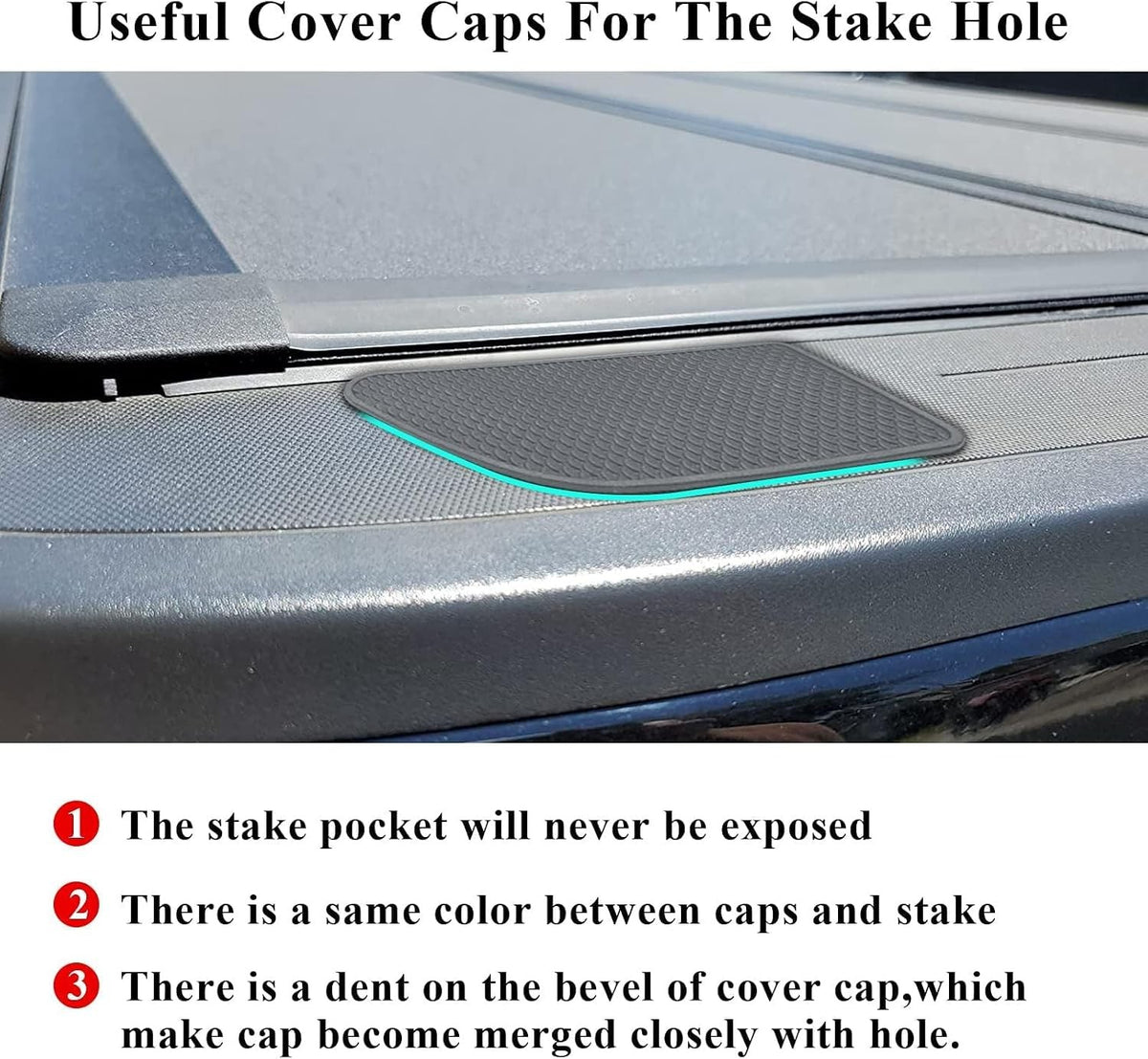 Bed Rail Stake Hole Covers for GMC Sierra & Chevy Silverado 2019-2025 - Durable ABS Plugs
