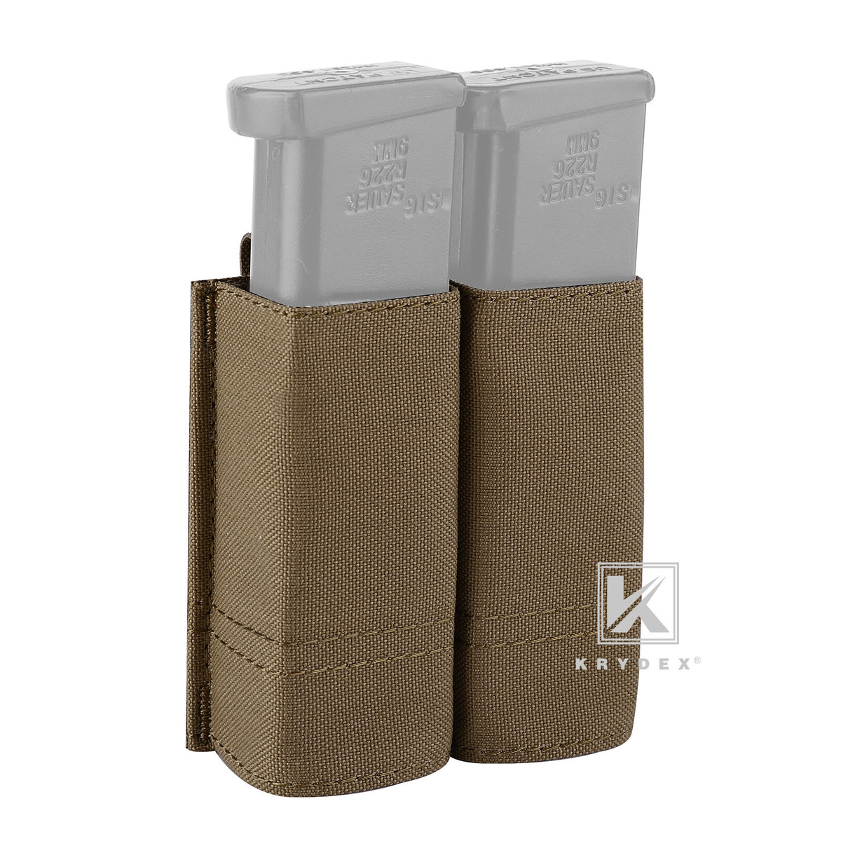 Tactical 9mm Pistol Magazine Pouch Double Mag Holder MOLLE Duty Belt Accessory