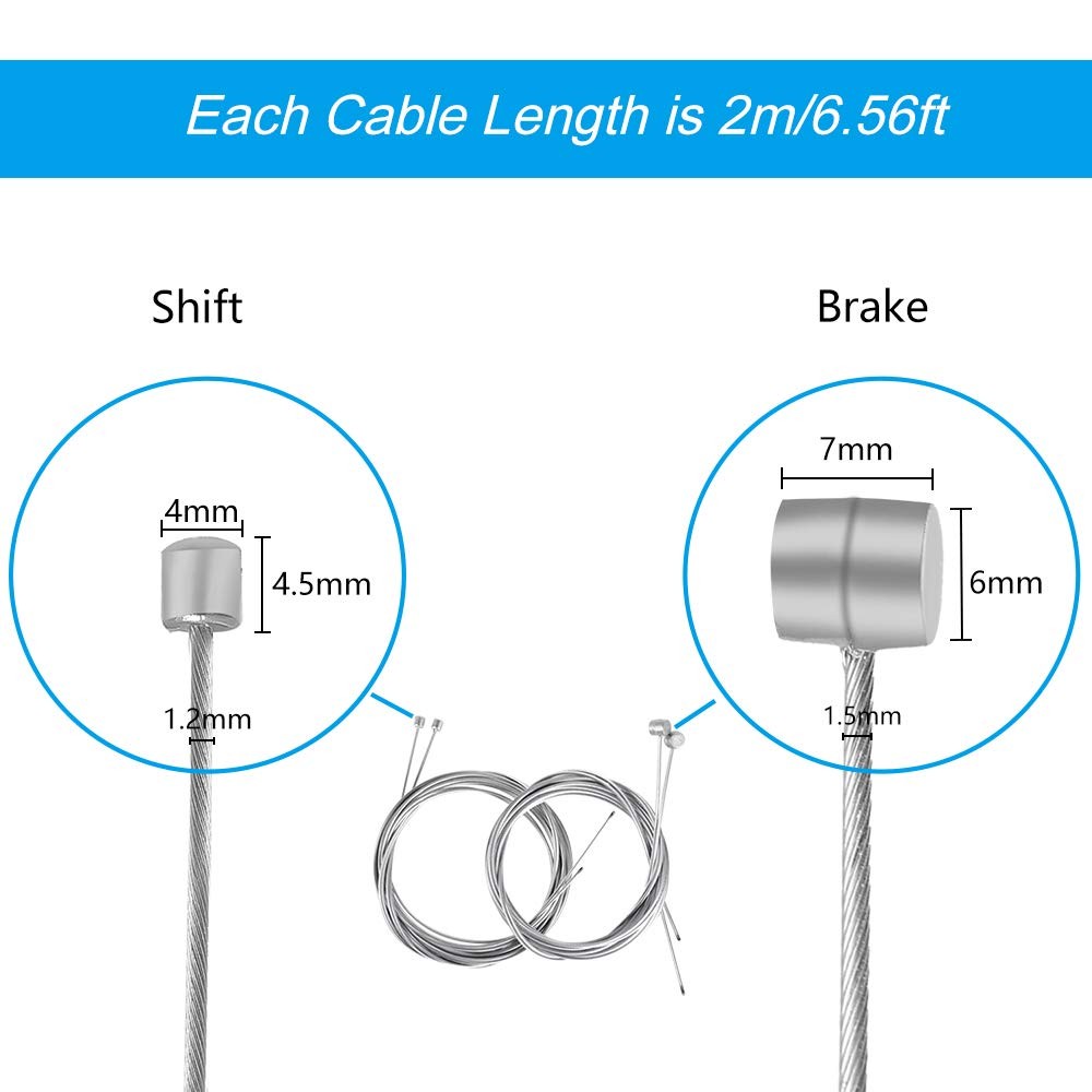 4-Piece Bicycle Brake and Shifter Cable Set for Mountain Bikes