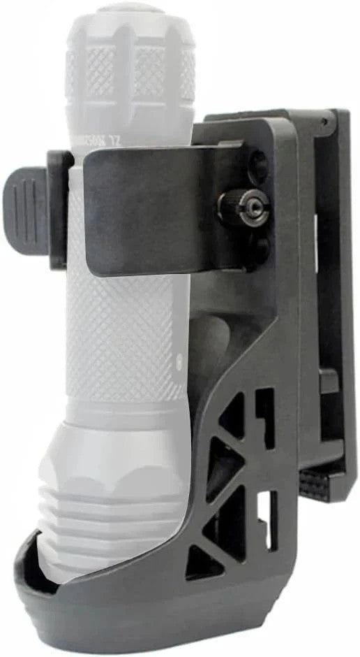 Tactical Flashlight Holster for Belt - Adjustable, 360° Swivel, Durable Design