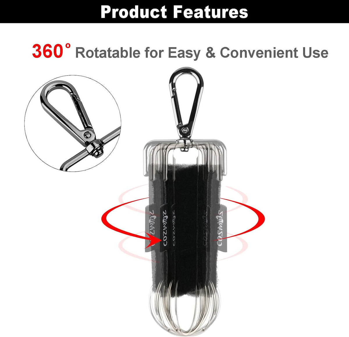Golf Glove Belt Holder Strap Double Loop with Metal Clip - 2 Pack