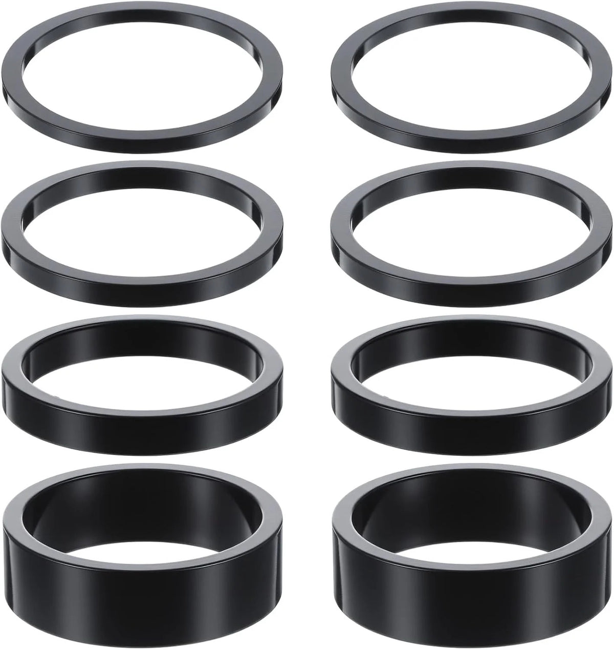 Aluminum Bicycle Headset Spacers 8-Piece Set for 1-1/8 Inch Forks