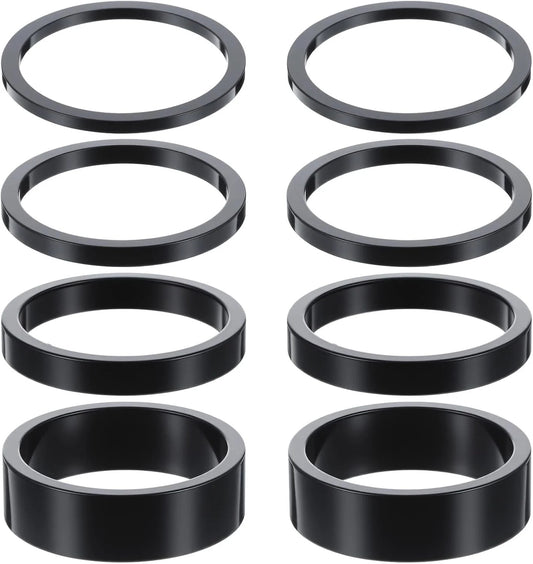 Aluminum Bicycle Headset Spacers 8-Piece Set for 1-1/8 Inch Forks