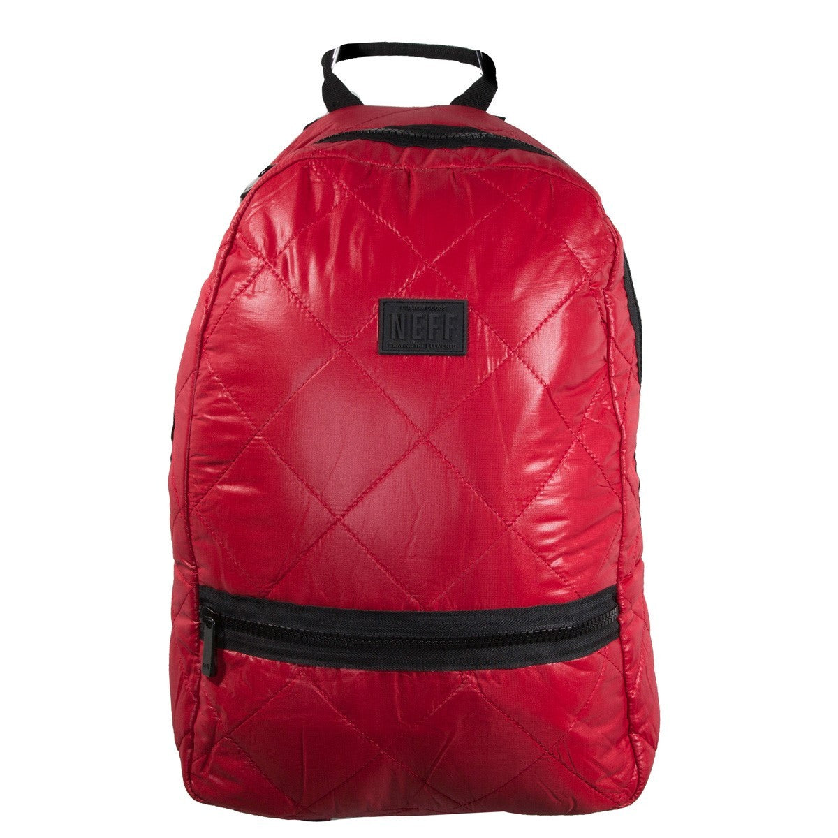 Neff Quilter Backpack Coral Red Quilted Nylon Laptop Bag