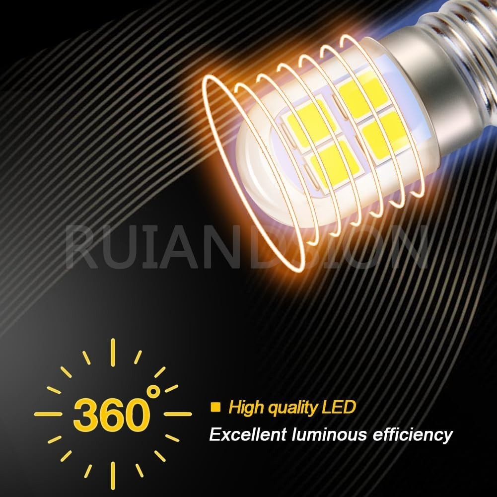 E10 LED Flashlight Bulb 240LM, 4-6V, 2 Pack for Camping & Bike Lights