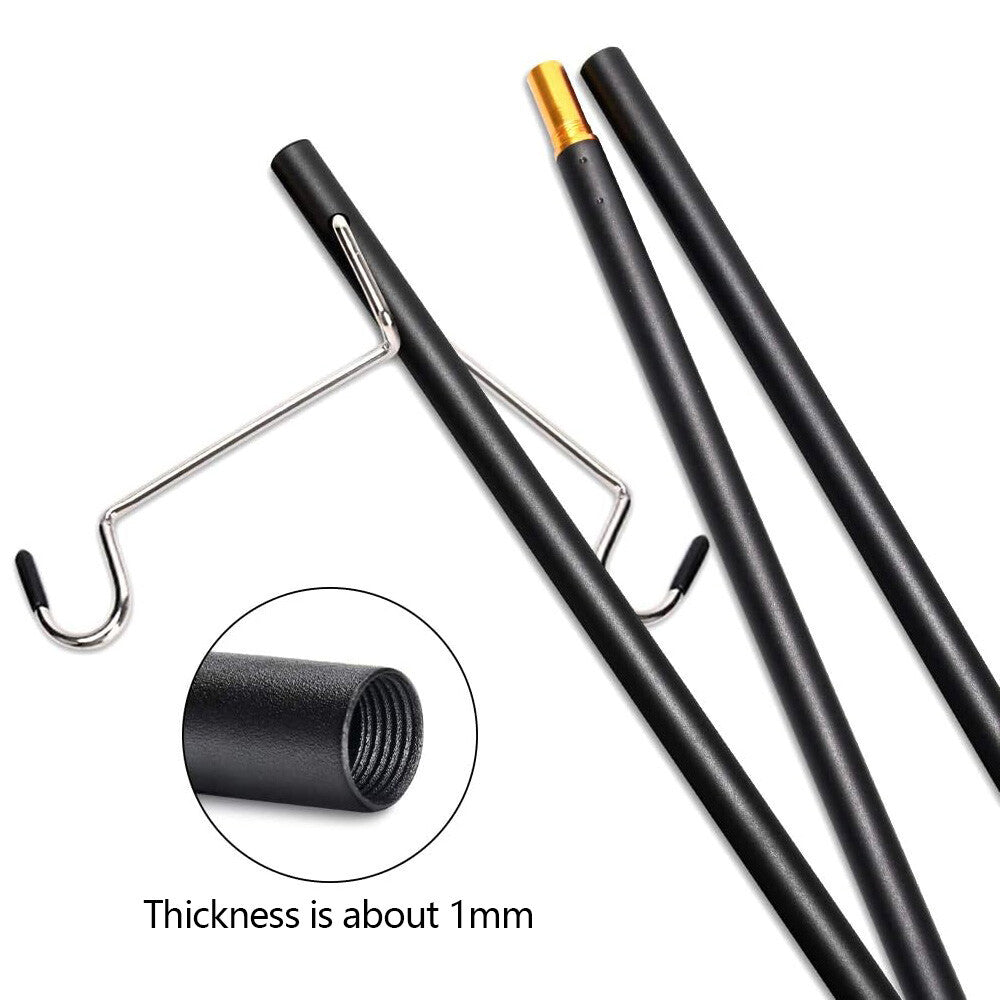Adjustable Folding Camping Lamp Stand with Hooks for Outdoor Lighting