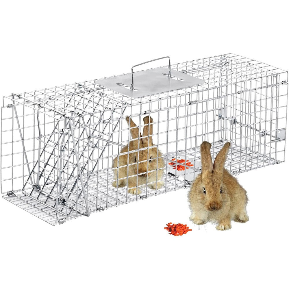 Humane Live Animal Trap Steel Cage for Rodents, Cats, Squirrels, Raccoons