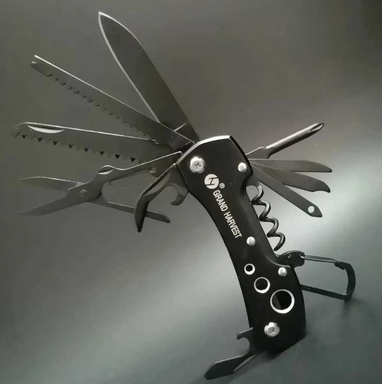 11-in-1 Multitool Folding Knife Compact Survival Pocket Tool for Outdoor Camping