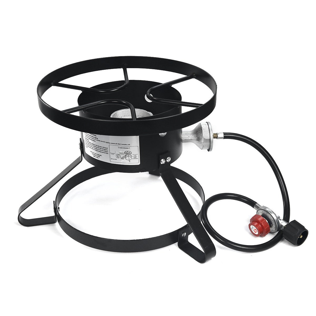 Outdoor Propane Stove Burner with Regulator & Hose - 50,000 BTU Camping Cooker