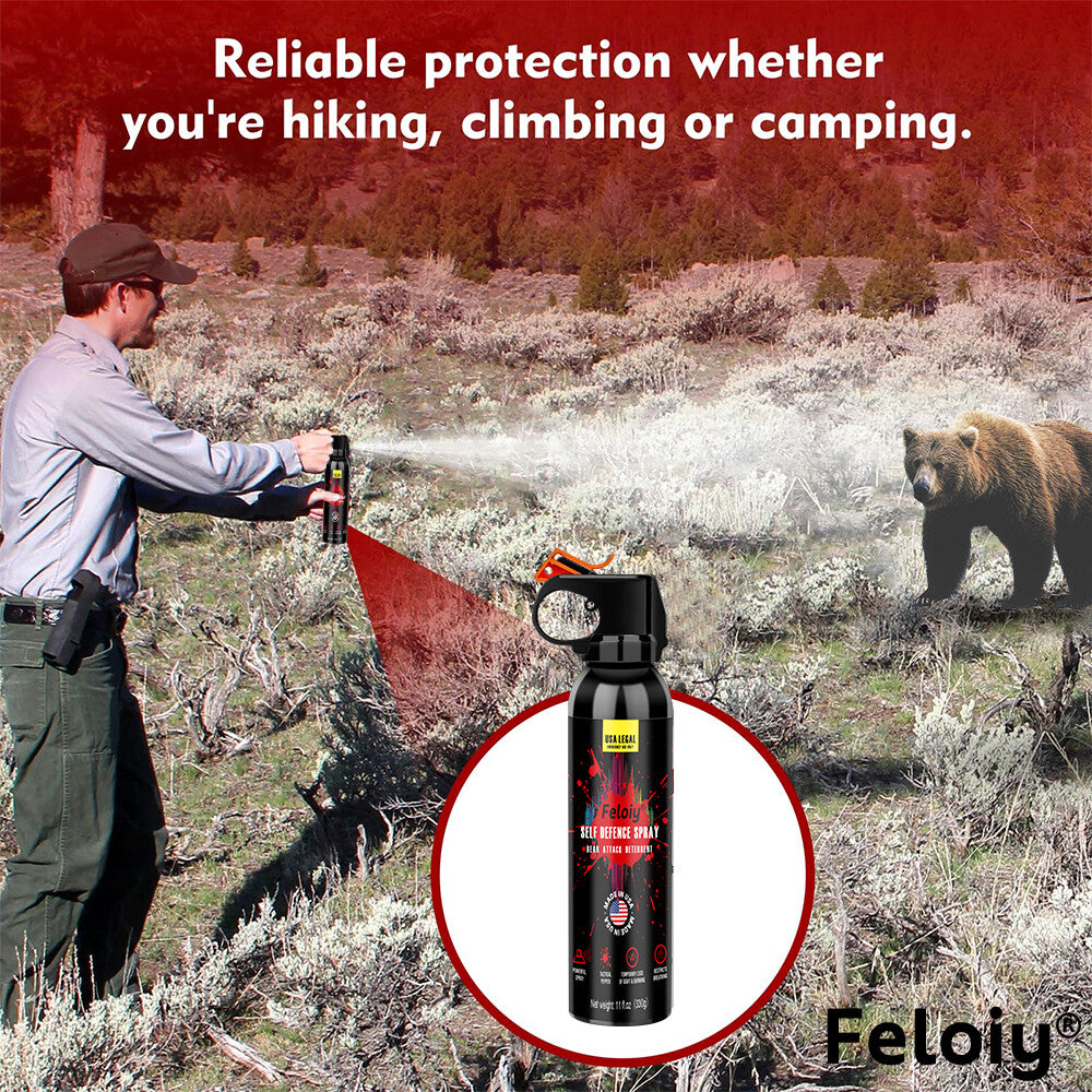 Self Defense Bear Spray with Holster 11oz - Animal Attack Deterrent, Legal & Environmentally Safe