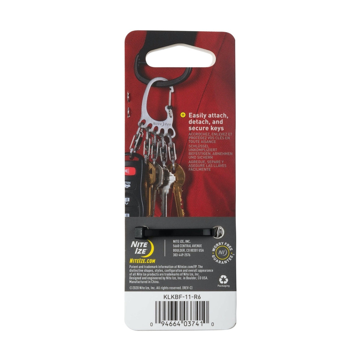 Stainless Steel Key Rack with Locking Carabiner and MicroLocks - Organization Tool