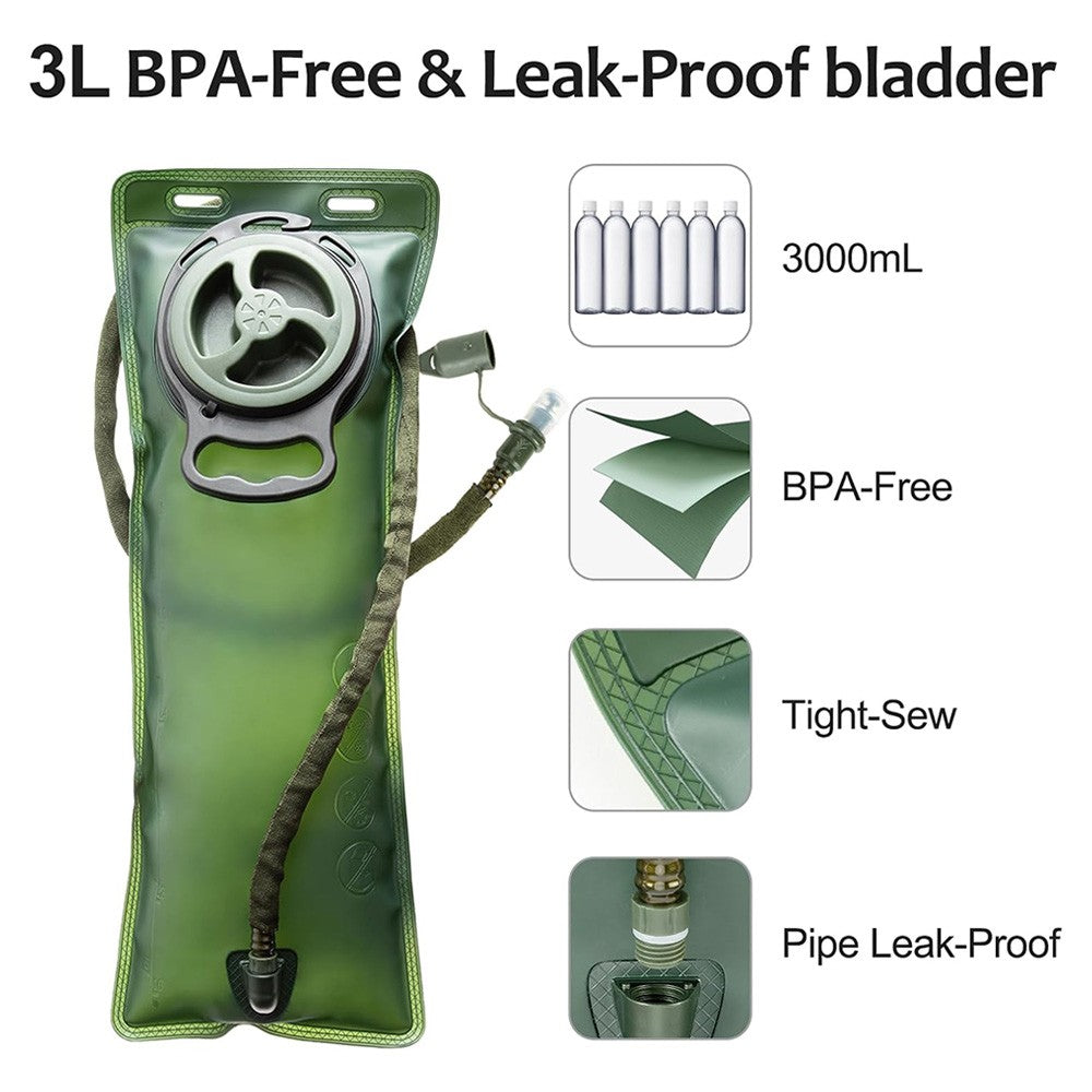3L Tactical Hydration Backpack Water Bag for Camping Hiking Cycling Outdoor