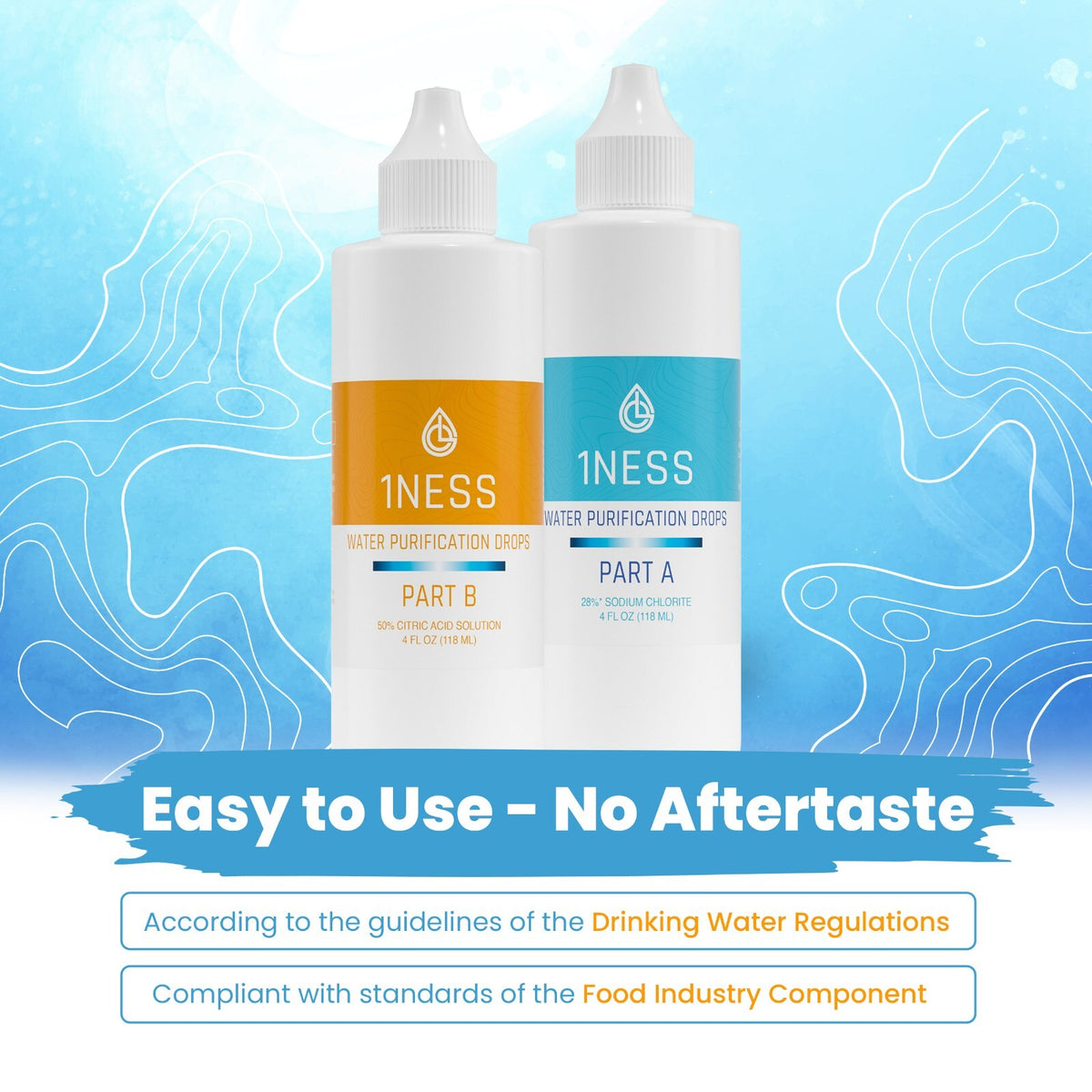 Water Purification Drops for Emergency & Outdoor Use 4oz Set