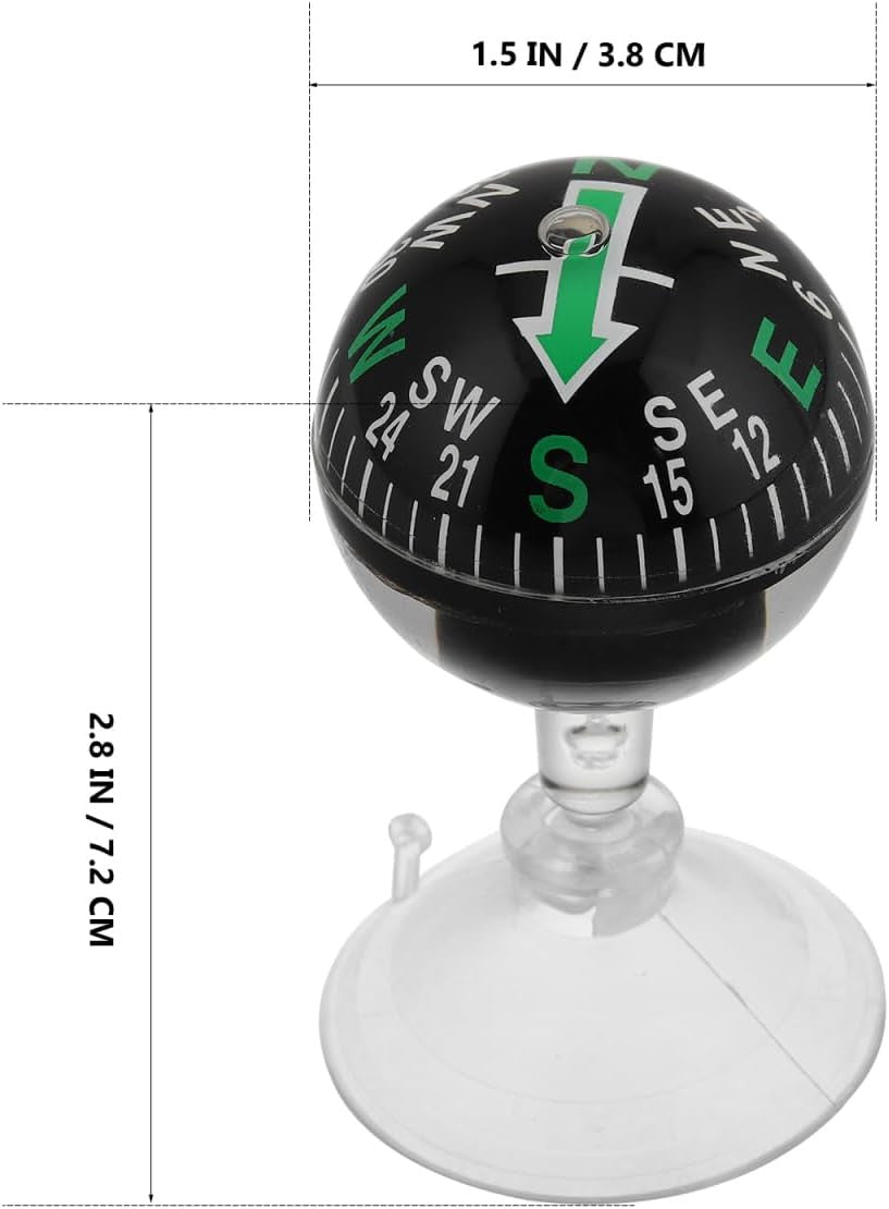 Travel Compass with Suction Cup Mount – Portable Navigation for Car & Outdoor
