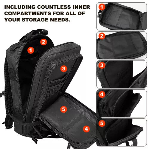 30L Military Tactical Backpack Waterproof Hiking Rucksack Travel Bag